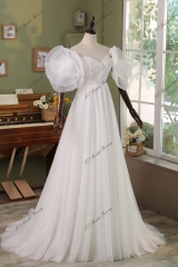 Simple Mikado Tulle Bridal Dress