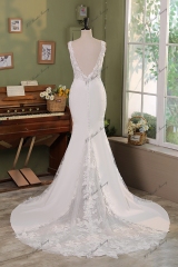 Lace Crepe Mermaid Bridal Dress
