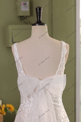 Long Bow Lace Mermaid Wedding Dress