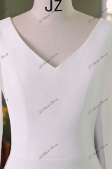 Long Sleeve Simple Crepe Mermaid Bridal Dress