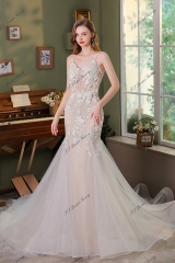 Romantic Heart-shaped Corset Bodice Glitter Mermaid Wedding Dress