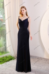 Cowl Neck Soft Satin Bridesmaid Dress