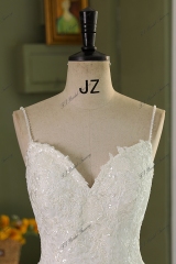 Modern Beading Lace Wedding Dress With Tulle Corset Back