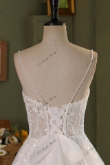 Modern Beading Lace Wedding Dress With Tulle Corset Back