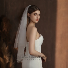 Two Layers Heavy Beading Veils