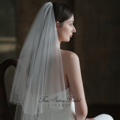 Two Layers Heavy Beading Veils