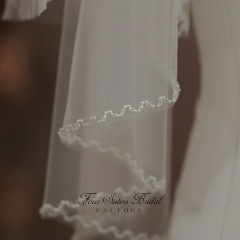 Two Layers Heavy Beading Veils