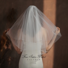 Two Layers Heavy Beading Veils
