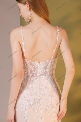 Crystal Beaded Embroidery Mermaid Wedding Dress With Detached Over Skirt