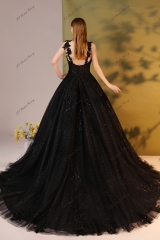 Detached Shoulder Strap With Big Ball Bridal Gown
