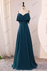 Spaghetti Straps Chiffon Bridesmaid Dress With V-back