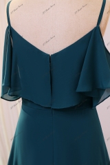 Spaghetti Straps Chiffon Bridesmaid Dress With V-back