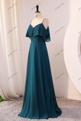 Spaghetti Straps Chiffon Bridesmaid Dress With V-back