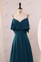 Spaghetti Straps Chiffon Bridesmaid Dress With V-back
