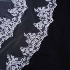 Double Layers Lace Edge Bridal Veils