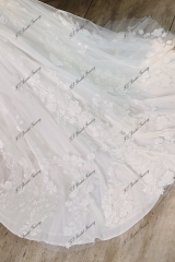 Off Shoulder Lace Up Lace Mermaid Bridal Dress