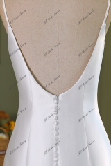Detached Bow Simple Mikado Mermaid Bridal Dress