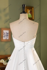 V Neck Soft Satin Pleat Ball Gown