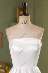 Simple Straight Neckline Bridal Gown With Corset Back