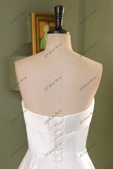 Simple Straight Neckline Bridal Gown With Corset Back