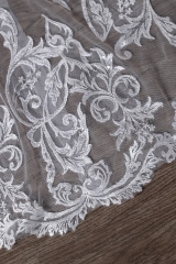 Simple Soft Lace A Line Chiffon Wedding Dress