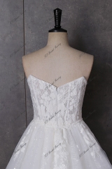 Jacquard Satin Simple Wedding Gown With Detached Boleros