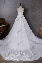 Jacquard Satin Simple Wedding Gown With Detached Boleros