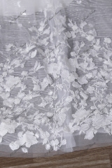 Jacquard Satin Simple Wedding Gown With Detached Boleros