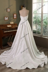 Pearl Straps Printed Satin Ball Gown With Pleat Bodice