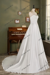 Sweet Heart Soft Satin A Line Wedding Gown