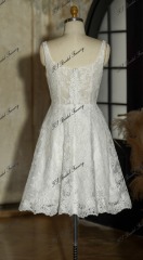 Two Pieces Lace And Detached Satin Gown With Bow