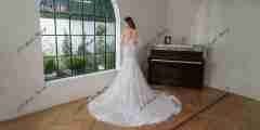 Elegant Squared Neckline Silhouette Wedding Gown