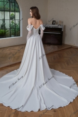 A Silhouette Bridal Gown With Split Skirt