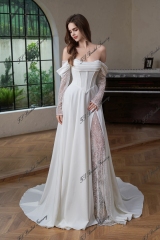 A Silhouette Bridal Gown With Split Skirt