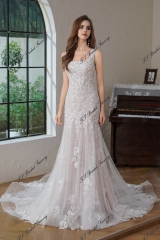 Elegant Squared Neckline Silhouette Wedding Gown
