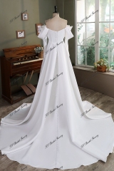 A Silhouette Satin Bridal Gown With Split Skirt