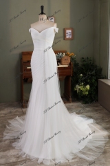 Soft Tulle Pleat Mermaid Wedding Gowns