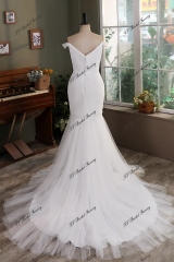Soft Tulle Pleat Mermaid Wedding Gowns