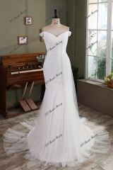Soft Tulle Pleat Mermaid Wedding Gowns