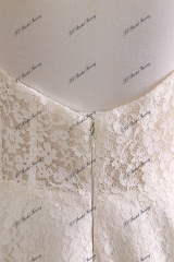 Detached Long Sleeve Allover Lace Sweet Heart A-Line Gown