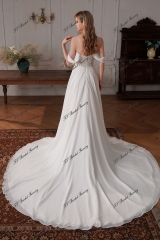 Flowy A-line Dress With Sweetheart Neckline and detachable Sleeves