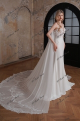 Two Piece Mermaid Lace Crepe Wedding Gown
