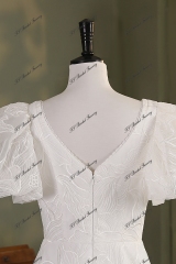 Ruffle Bodice New Mikado A Line Bridal Dress