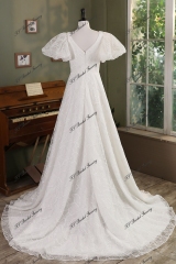 Ruffle Bodice New Mikado A Line Bridal Dress