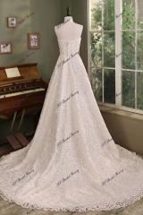 Simple Satin Ball Gown Pleat Skirt Wedding Dress