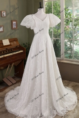 Ruffle Bodice New Mikado A Line Bridal Dress