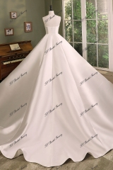 Ruffle Bodice New Mikado A Line Bridal Dress