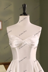 Ruffle Bodice New Mikado A Line Bridal Dress