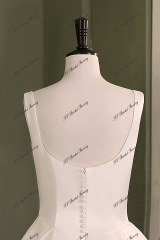 Simple Satin Ball Gown Pleat Skirt Wedding Dress