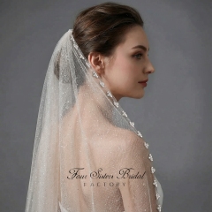 Beading Glitter Tulle Wedding Veils